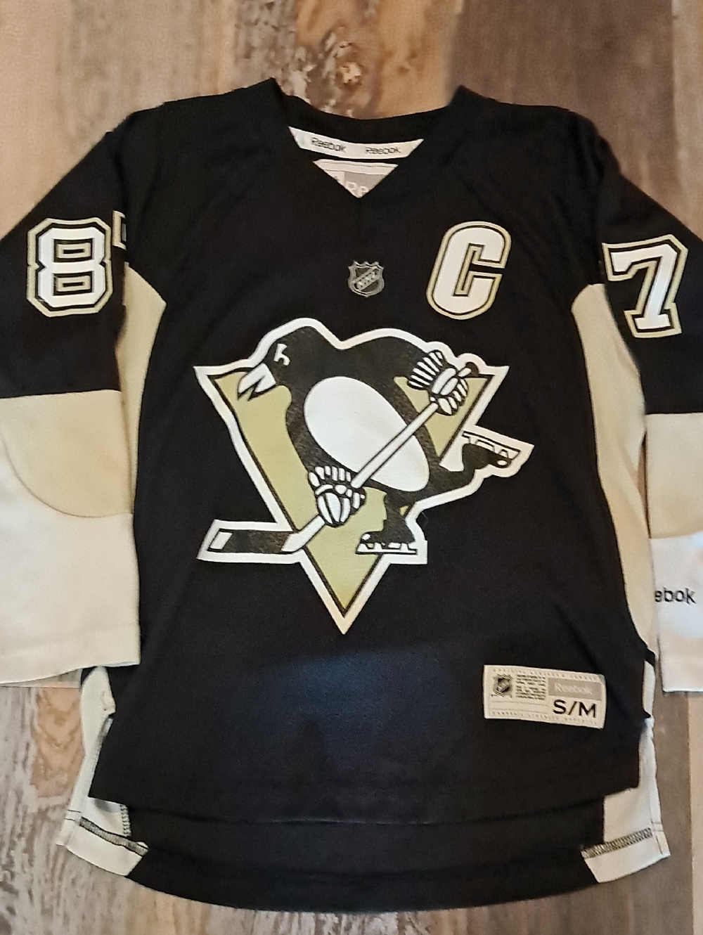 Reebok Kids Pittsburgh Penguins Crosby Black and White Hockey Jersey